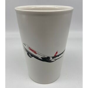 Swiss International Air Lines Ceramic Tumbler Aviation Graphic White Cup 4.75in